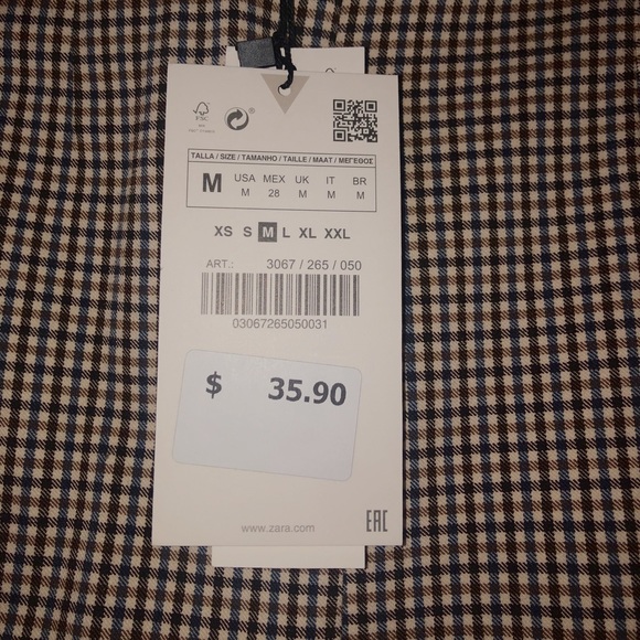 Zara Checkered High Rise Leggings - Picture 6 of 7